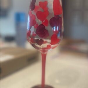 Heart Design Wine Glass - Red and Purple